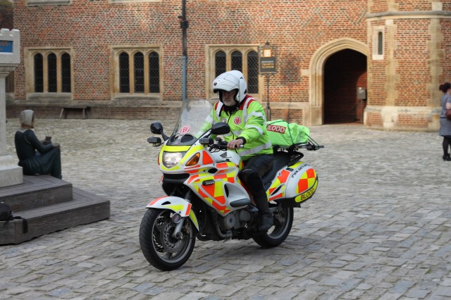 The Blood Bike heading off with the scroll
